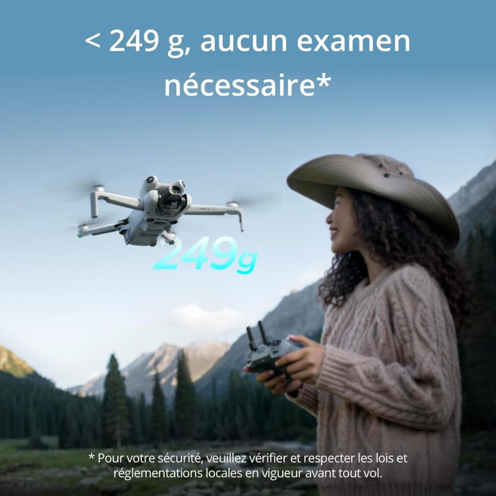 Drone pliable DJI Mini 4K Fly More Combo – Blanc – Autonomie 31 min – Portée +1000 m – Image 3