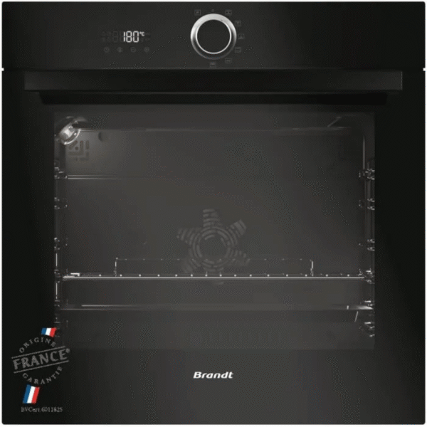 Four électrique encastrable – Pyrolyse – Chaleur tournante pulsée – BRANDT BXP5560B – Noir – 73L – A+