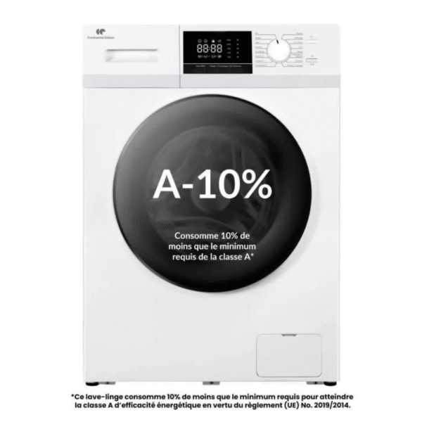 Lave-linge hublot – CONTINENTAL EDISON – CELL8140IW1 – 8kg – Moteur induction – 60 cm – 1400 trs/min – Blanc